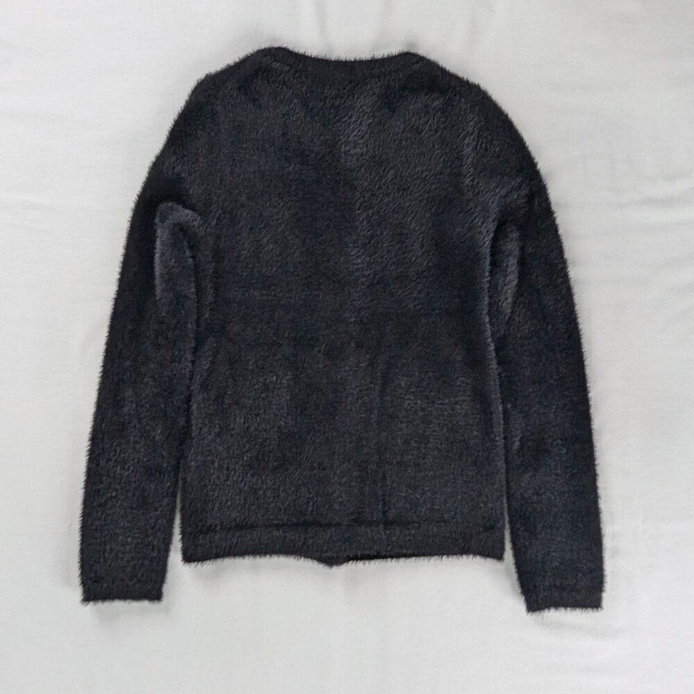 Madewell Black Fuzzy Textured Button Front Cardig… - image 3